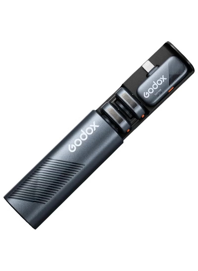 Godox Cube-S 2-Person Wireless Microphone System with Lightning Connector for iOS + GHM-001 microphone handheld adapter - Image 2
